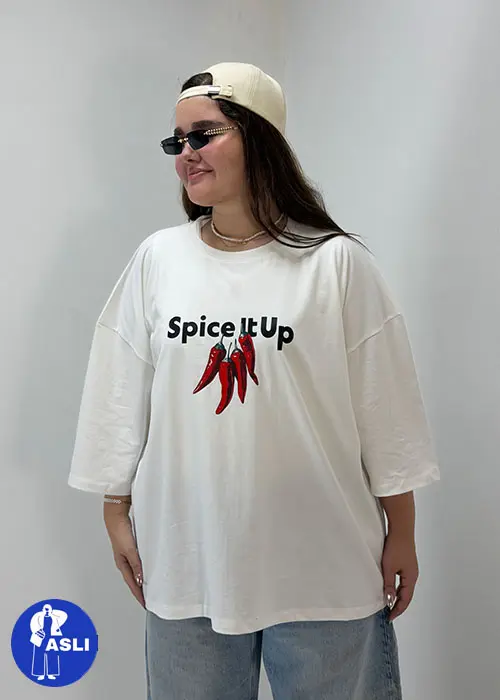 تیشرت باکسی سایز بزرگ Spice it up